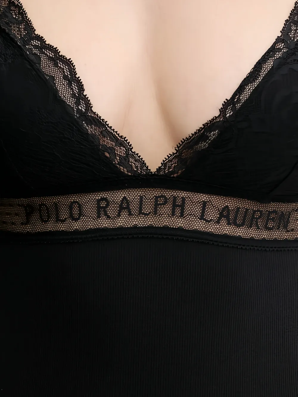 Polo Ralph Lauren Romper met kanten afwerking Zwart