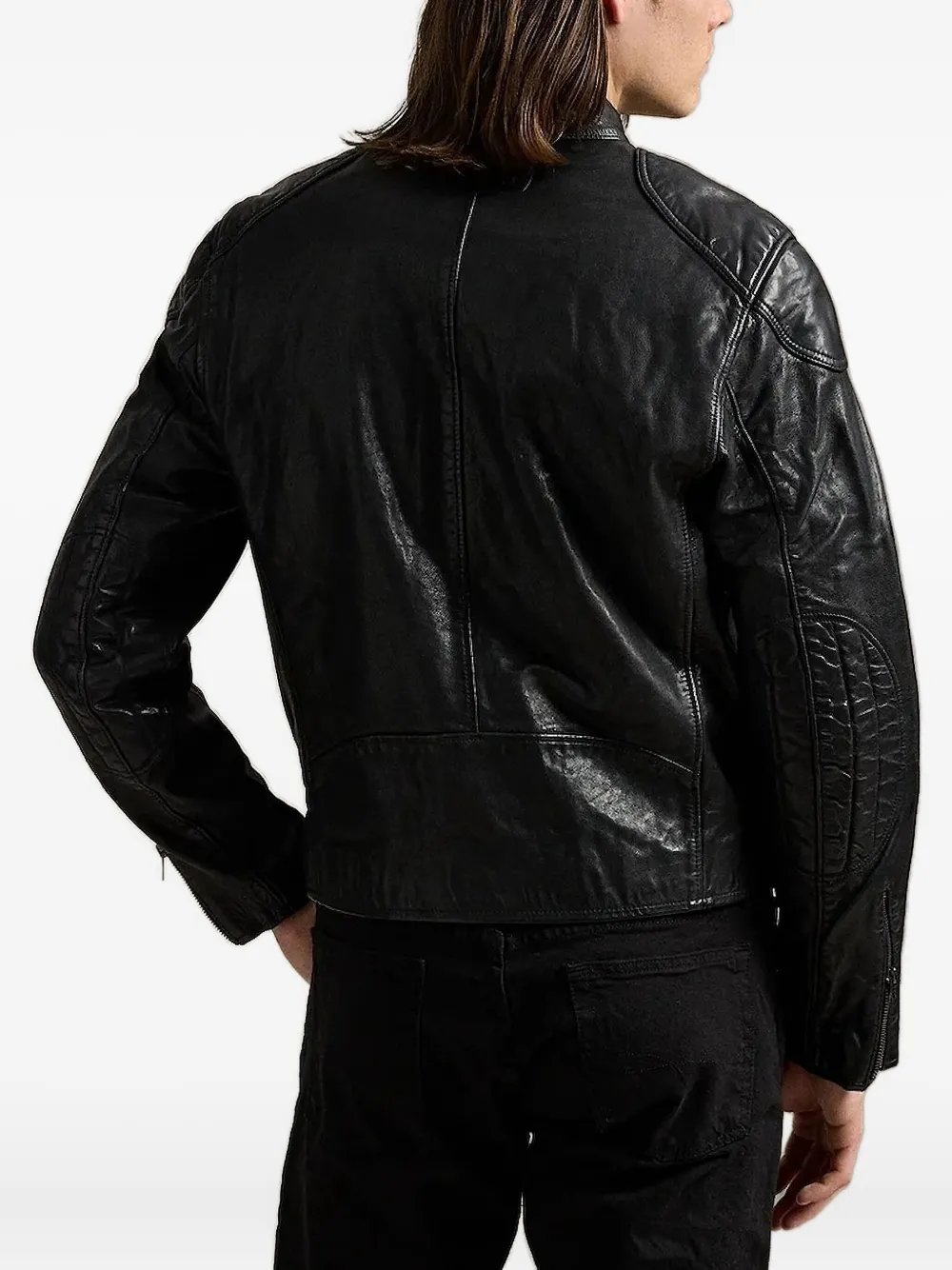Polo Ralph Lauren Leren bikerjack Zwart