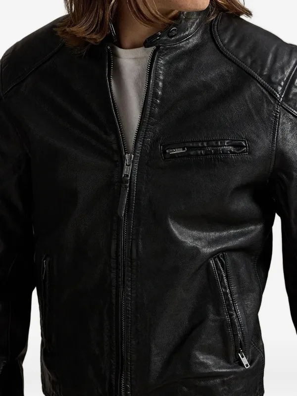 Polo Ralph Lauren Leather Biker Jacket | Black | FARFETCH RO