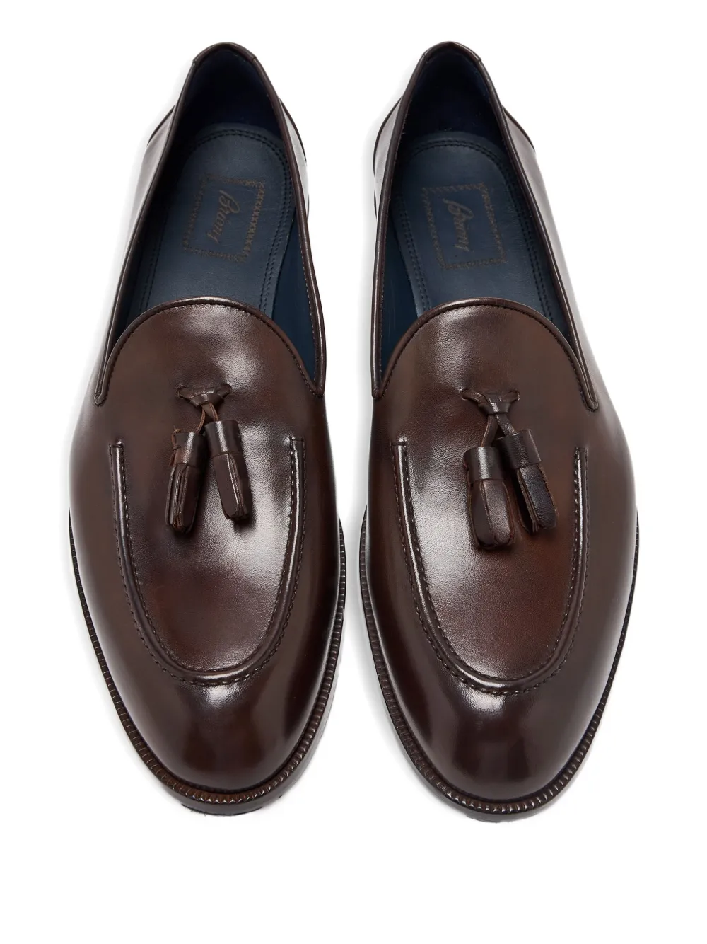 Brioni Tassel-detail Leather Loafers In Brown