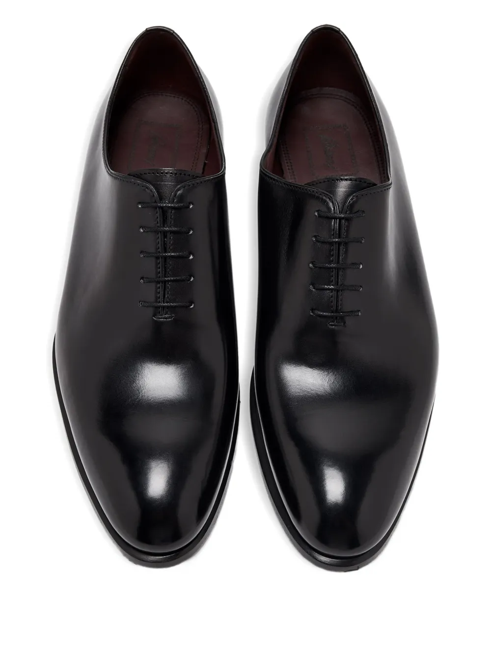 Brioni Leather Lace-up Oxford Shoes In Black