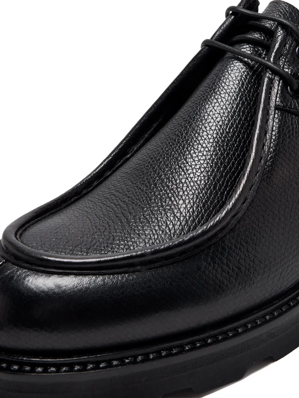 Brioni Textured-leather Derby Shoes In Black