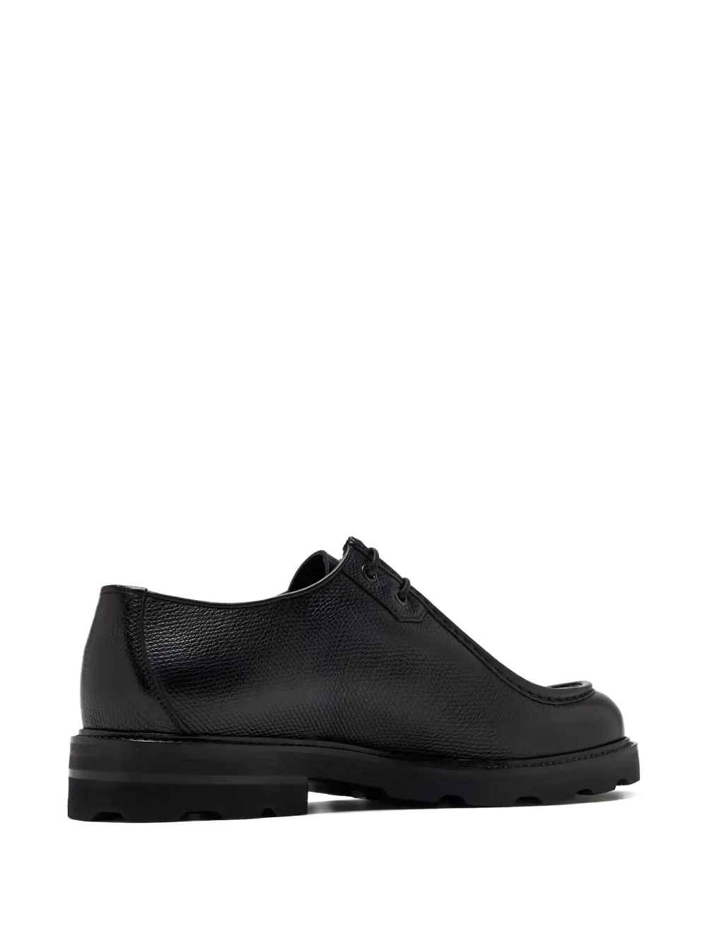Brioni Textured-leather Derby Shoes In Black