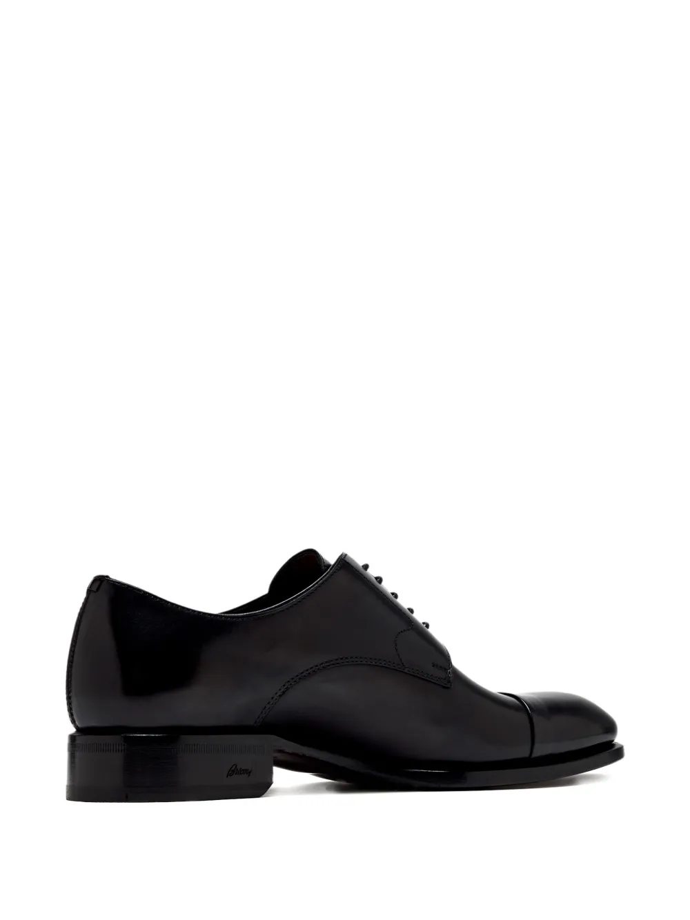 Brioni leather cap-toe derby shoes Black