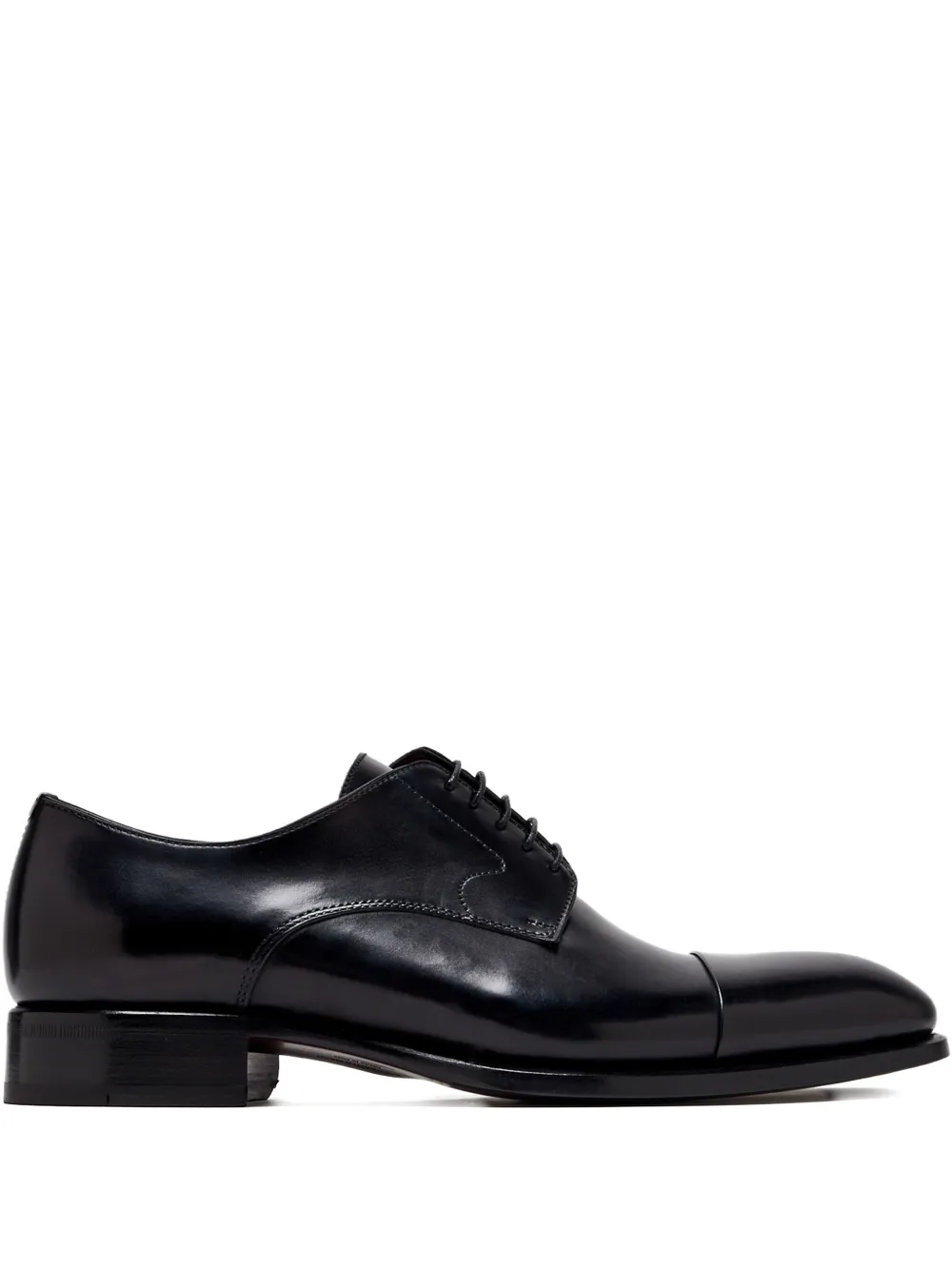 Brioni leather cap-toe derby shoes Black