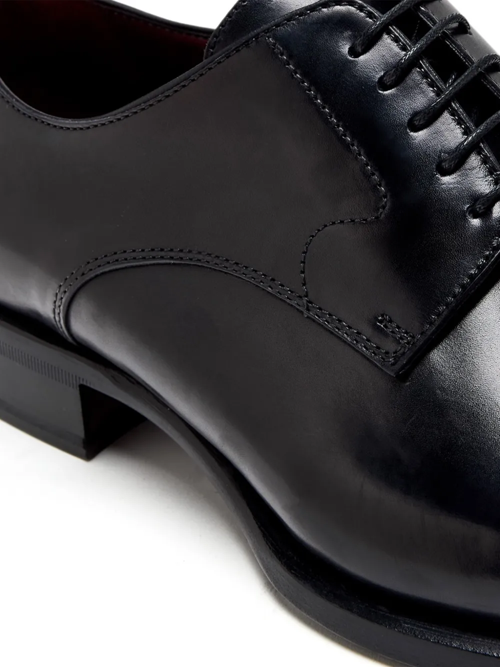Brioni leather cap-toe derby shoes Black