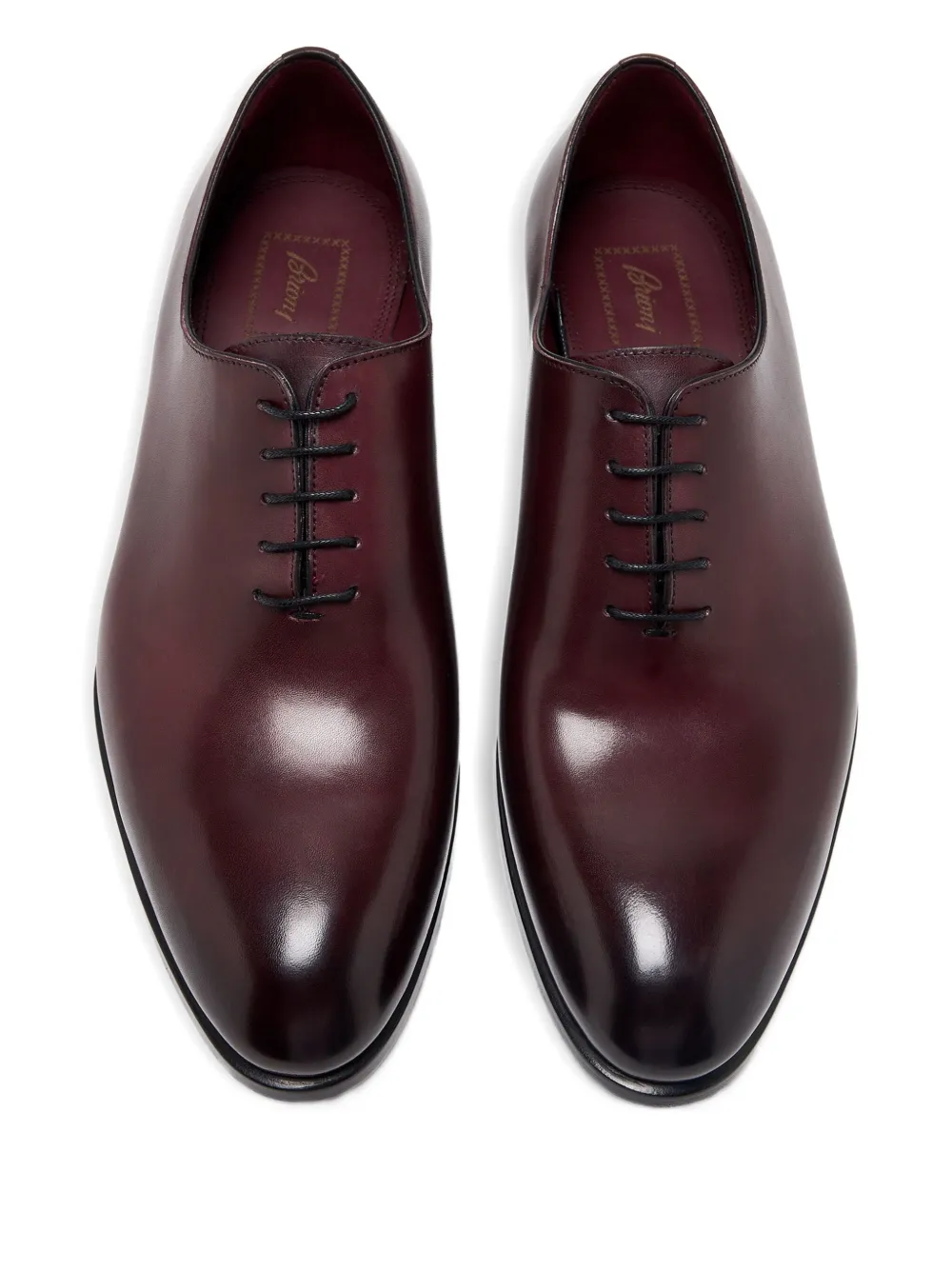 Brioni Leather Lace-up Oxford Shoes In Brown