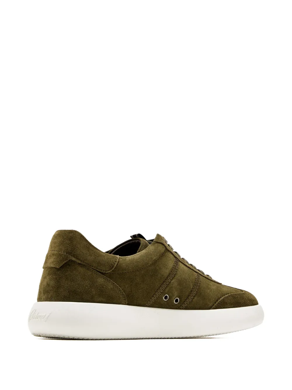 Brioni Suede Panelled Sneakers In Green