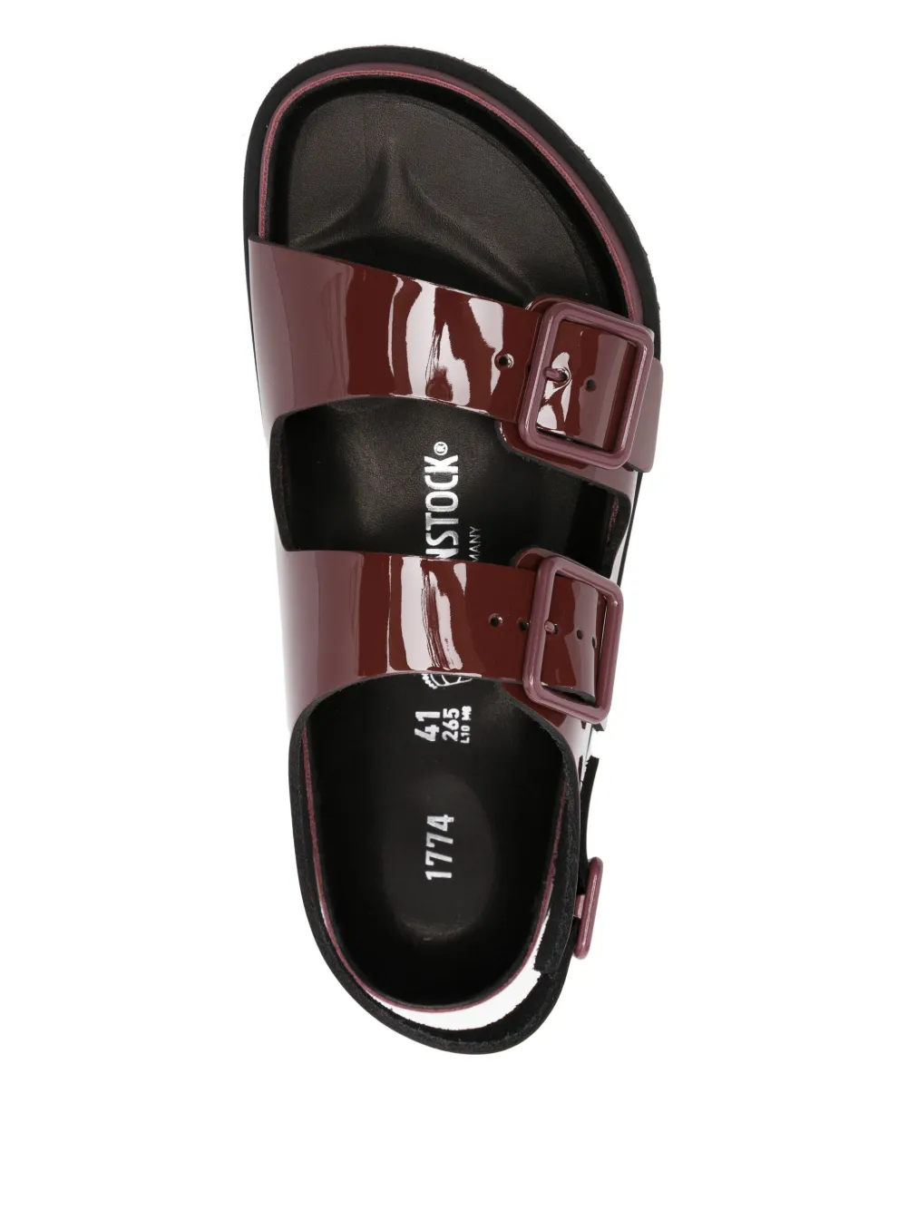 Birkenstock Milano lakleren sandalen met gesp Rood