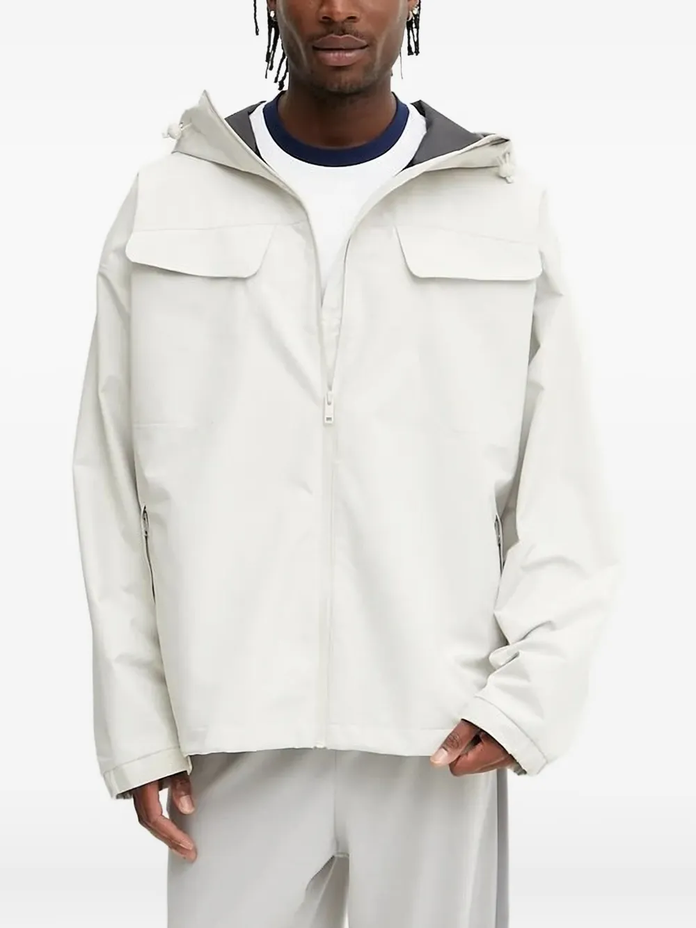 Adidas x National Geographic Rain.Rdy jack met capuchon en vlakken Groen