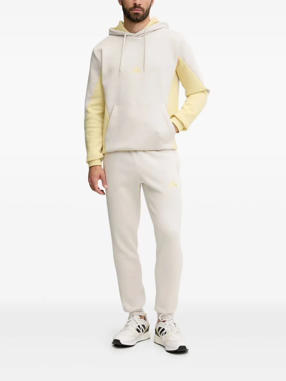 adidas logo-embroidered hoodie | Neutrals | Image 1