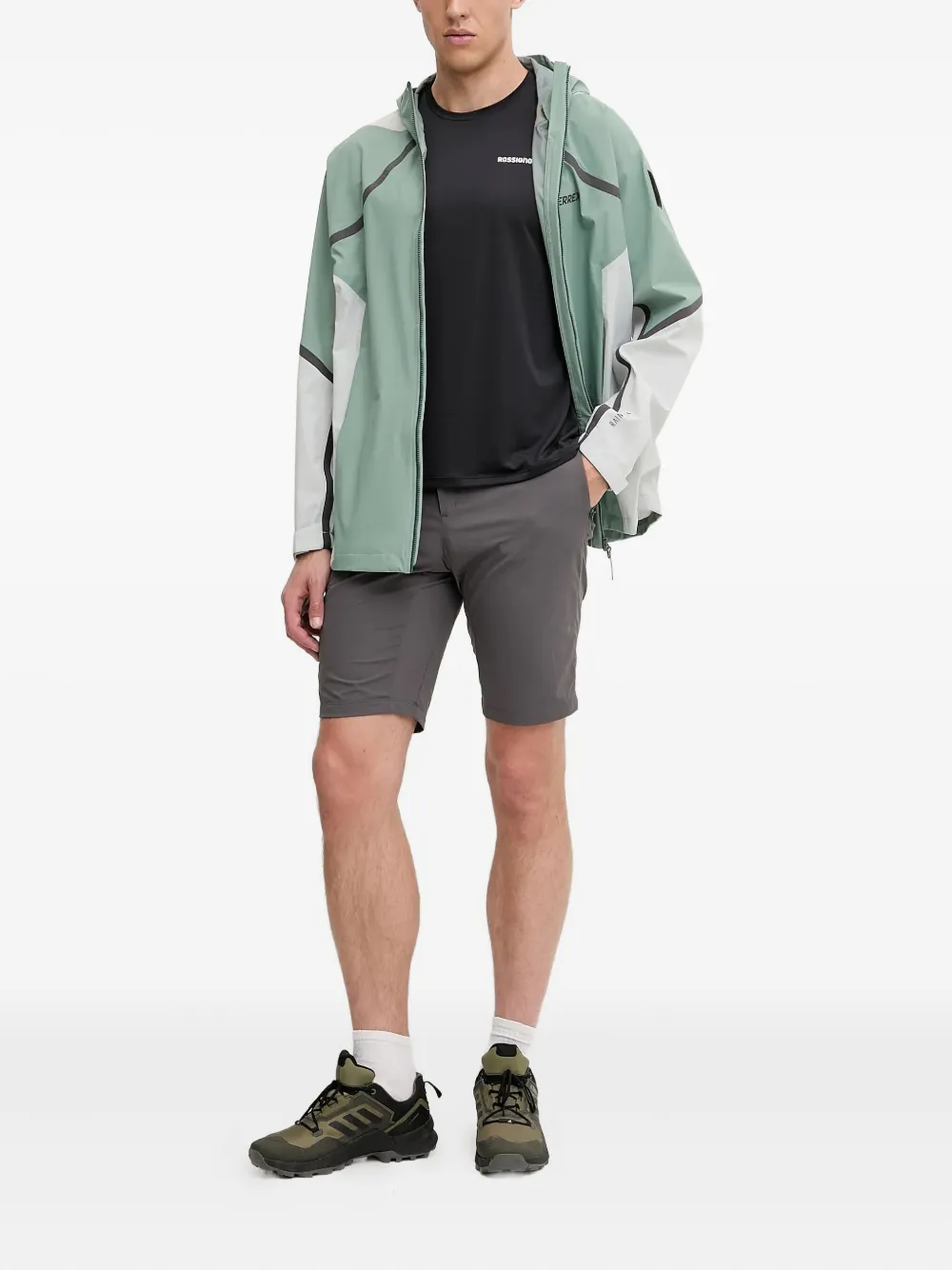 adidas x National Geographic Rain.Rdy hooded panelled jacket Groen