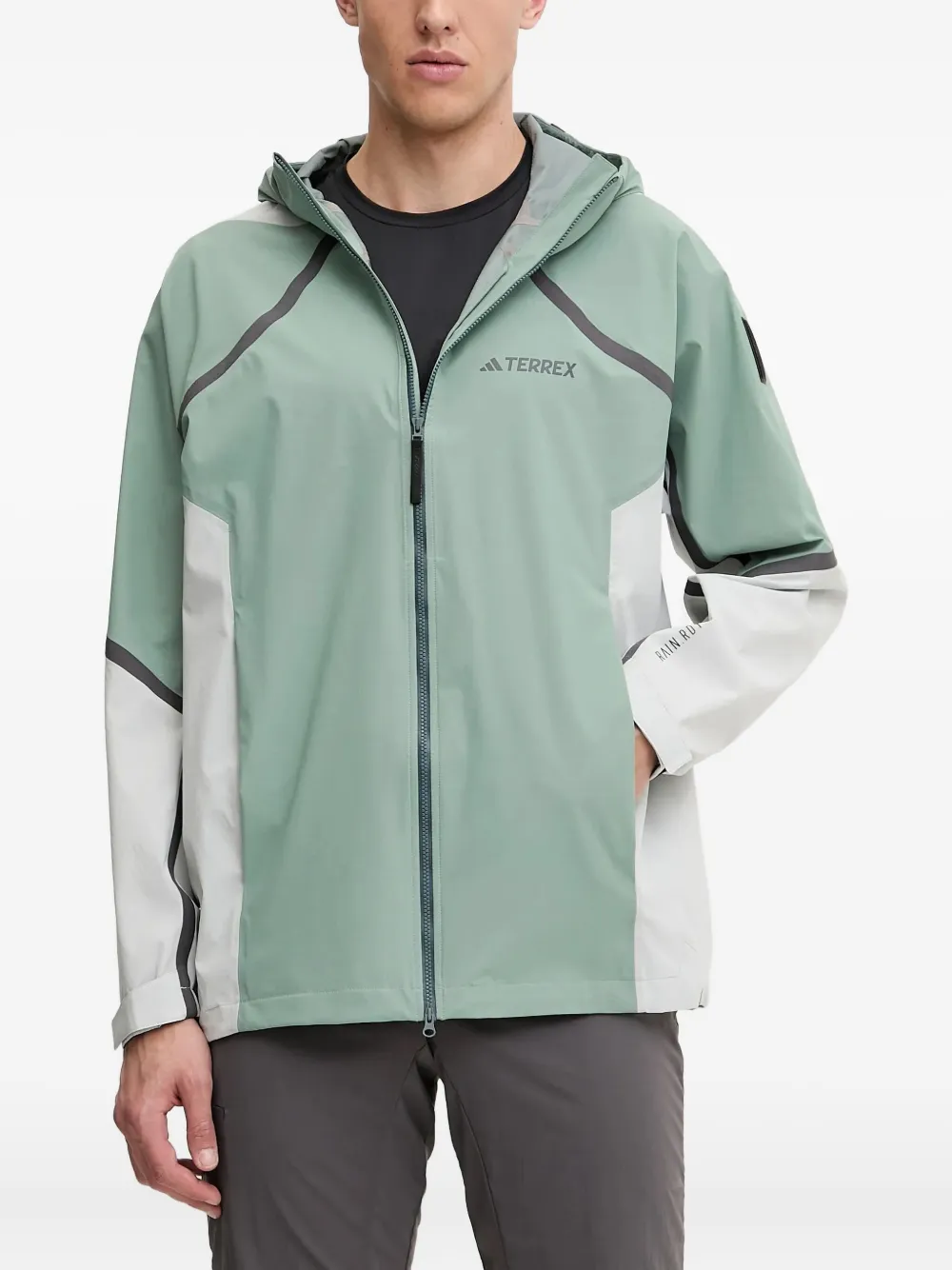 adidas x National Geographic Rain.Rdy hooded panelled jacket Groen