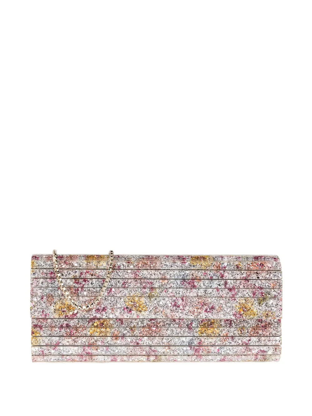 Jimmy Choo Clutch verfraaid met bloemen Zilver