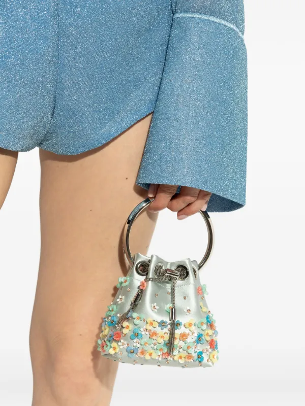 Jimmy Choo Micro Bon Bon Bucket Bag | Green | FARFETCH