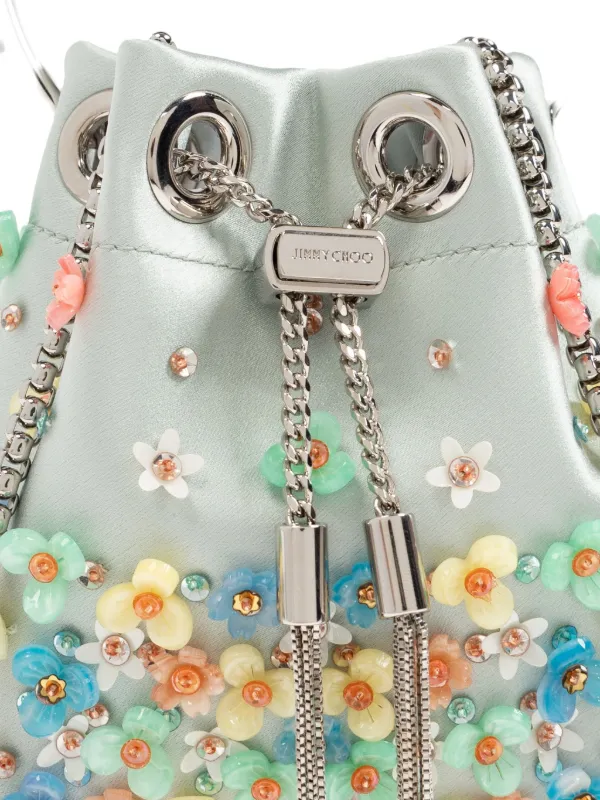 Jimmy Choo Micro Bon Bon Bucket Bag | Green | FARFETCH