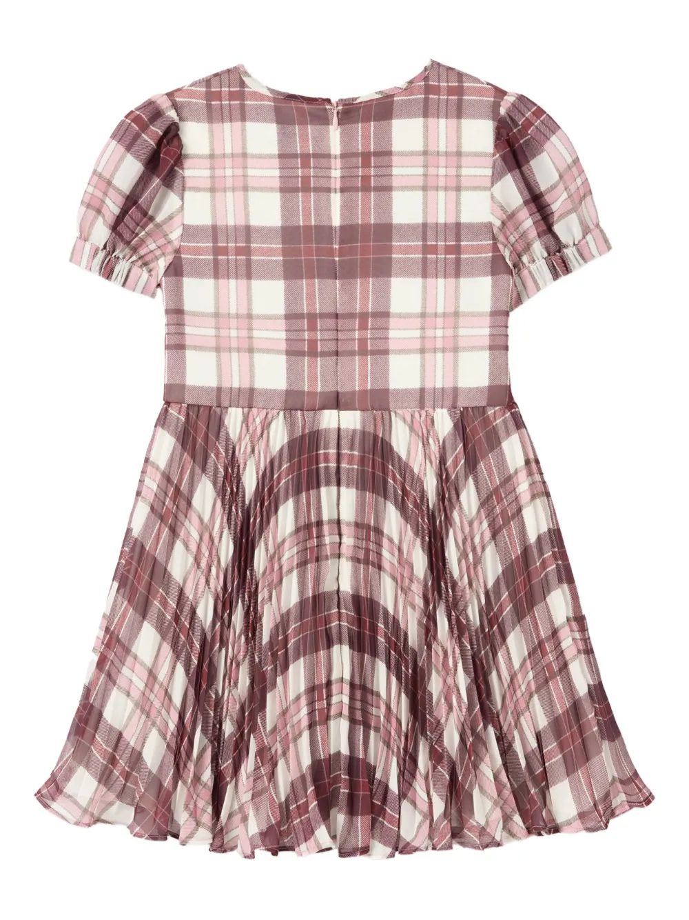 Self-Portrait Kids Geruite jurk met korte mouwen Rood