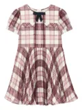 Self-Portrait Kids plaid short-sleeve dress - Red