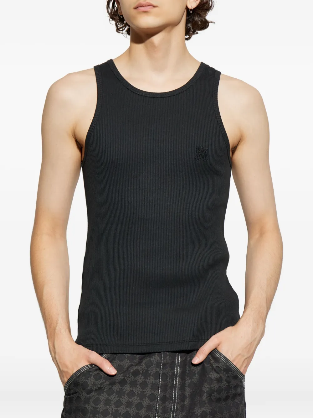 AMIRI Geribbelde tanktop Zwart