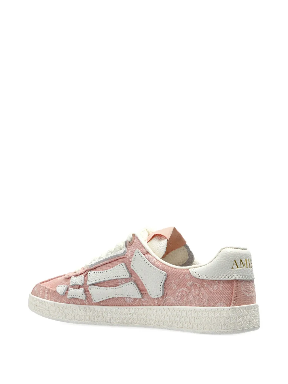 Amiri Monogram-embossed Lace-up Sneakers In Pink