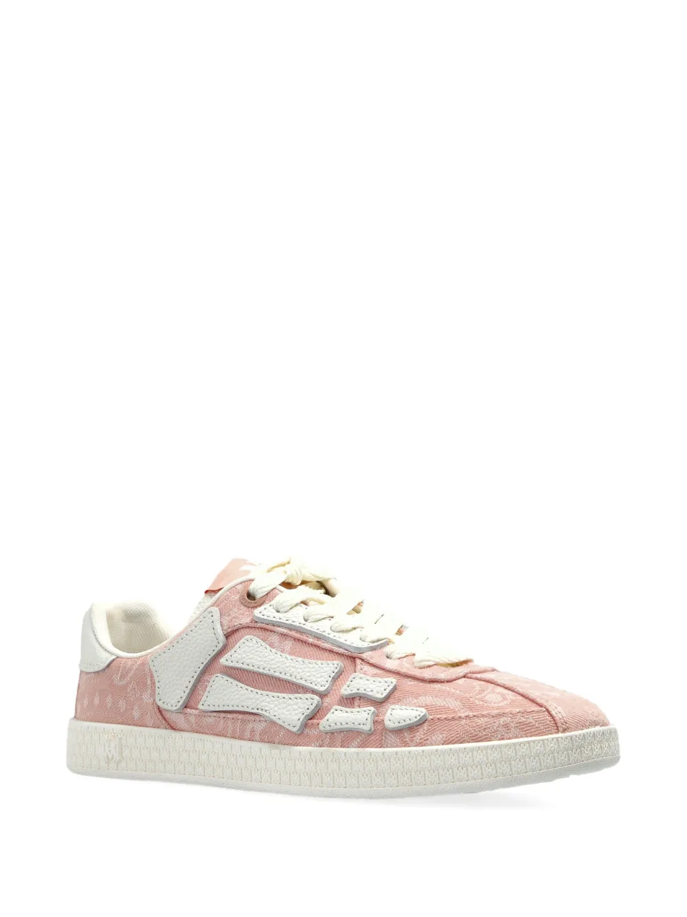 Amiri Monogram-embossed Lace-up Sneakers In Pink