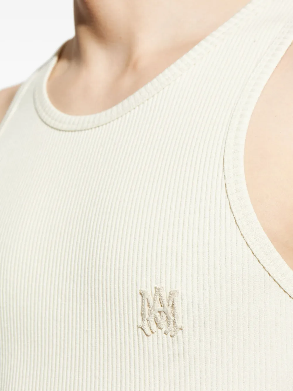 AMIRI Geribbelde top Beige
