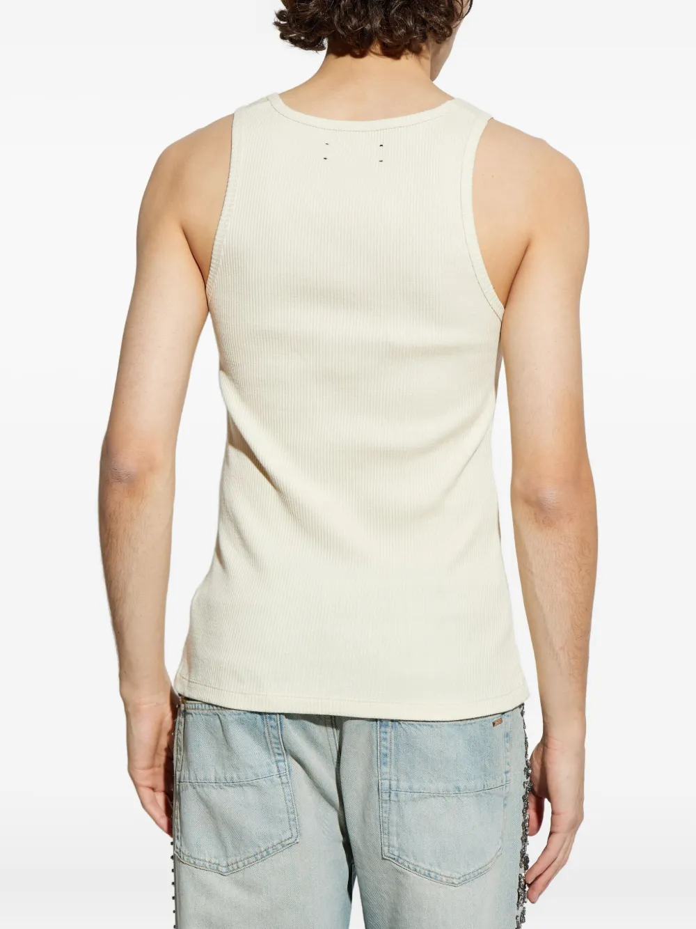 AMIRI Geribbelde top Beige