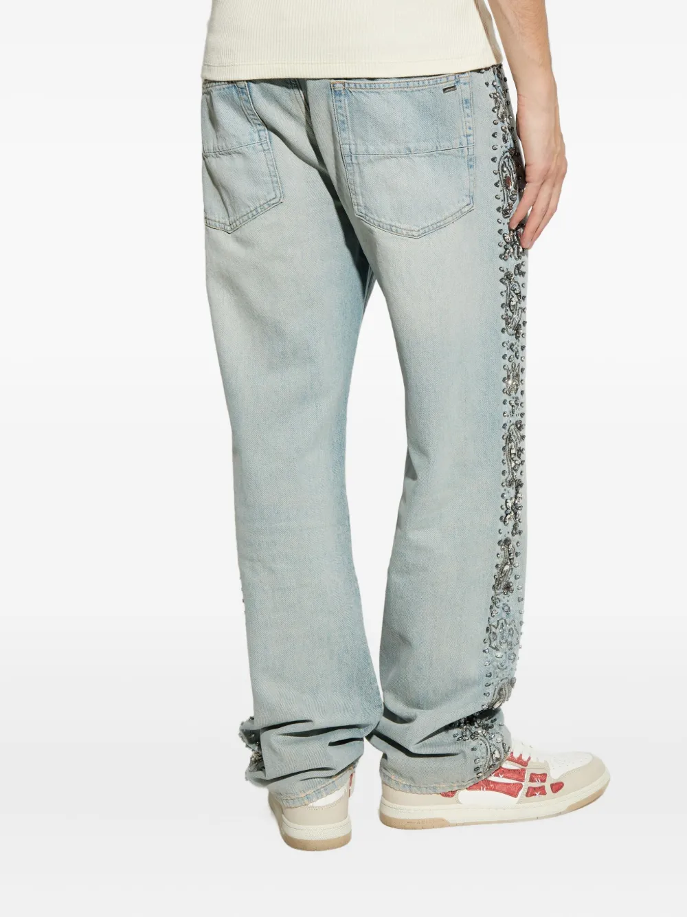 AMIRI Jeans verfraaid met kristallen Blauw