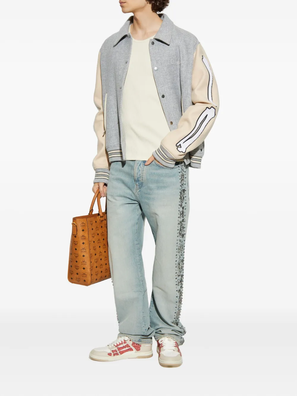 AMIRI crystal-embellished jeans - Blauw