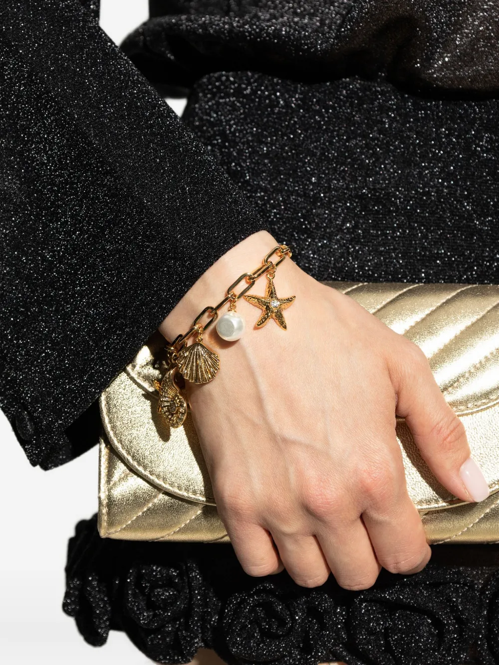 Self-Portrait sea life-charm bracelet - Goud