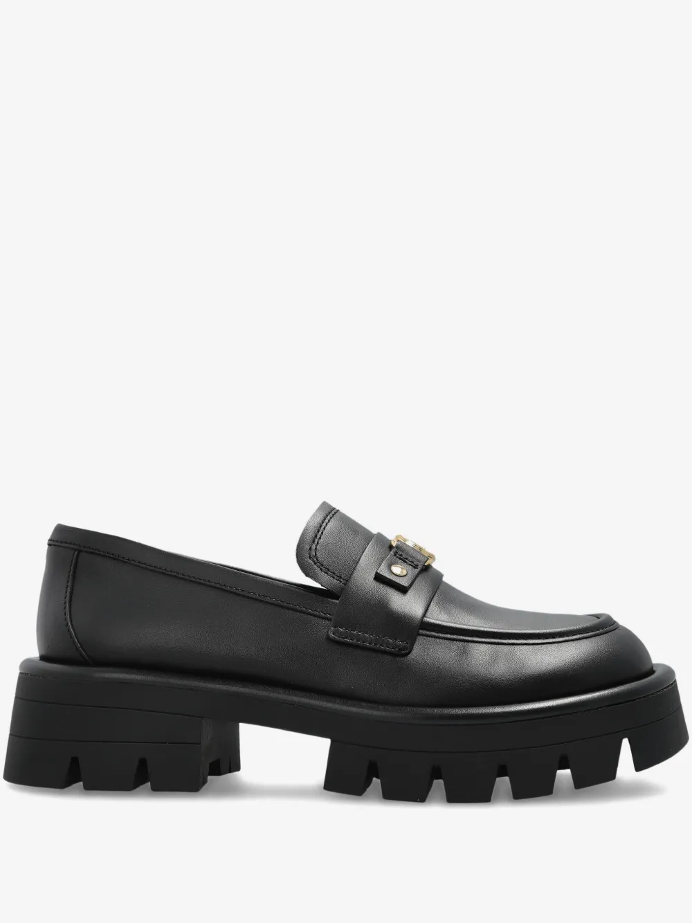 chunky-sole leather loafers