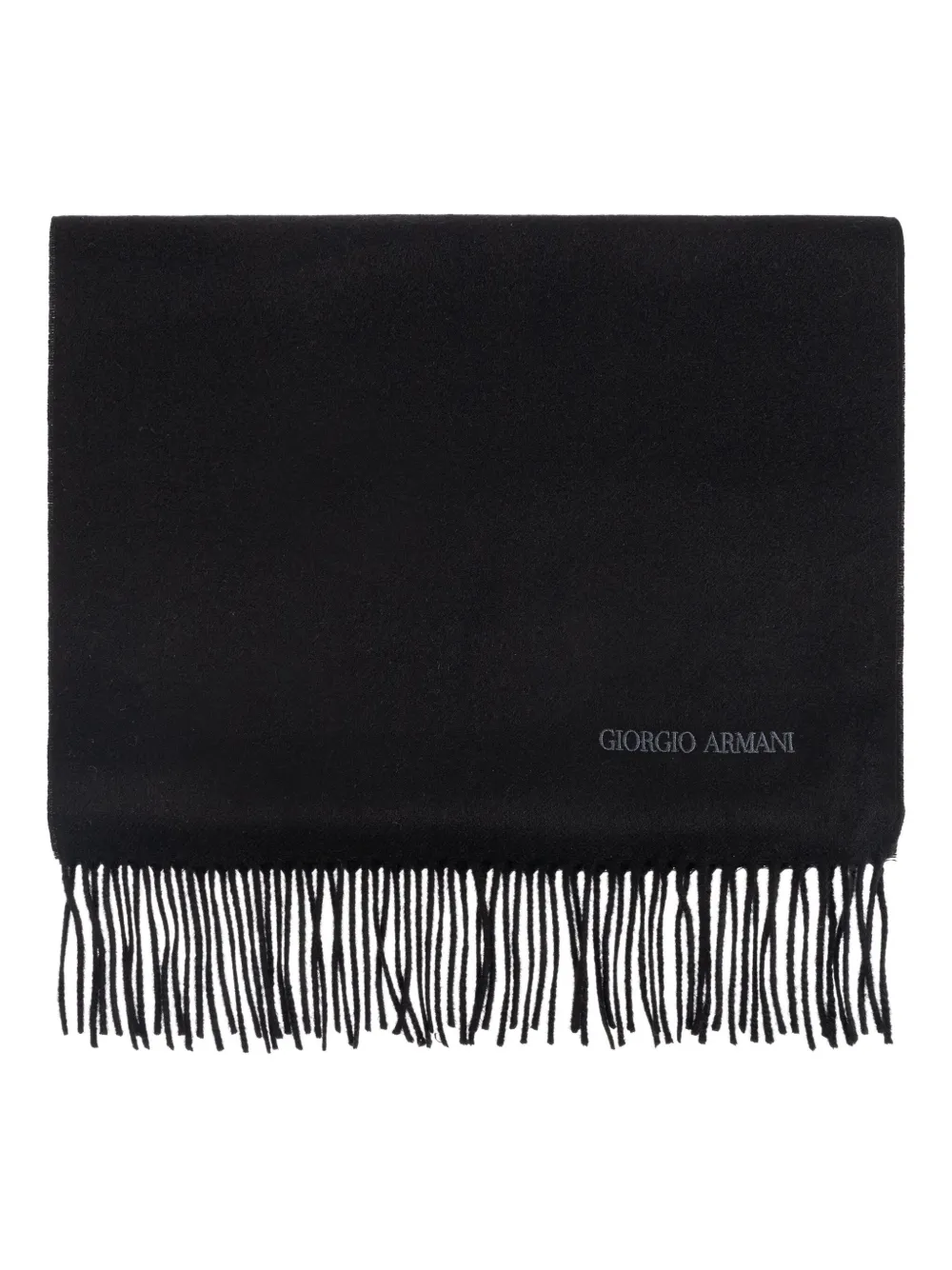 Giorgio Armani fringed scarf | Black | Image 1