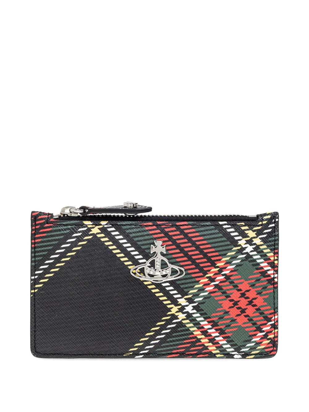 plaid-print wallet