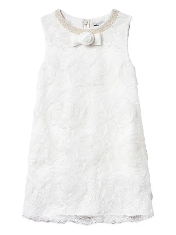 Self-Portrait Kids floral-embroidered Sleeveless Dress | White | FARFETCH TH