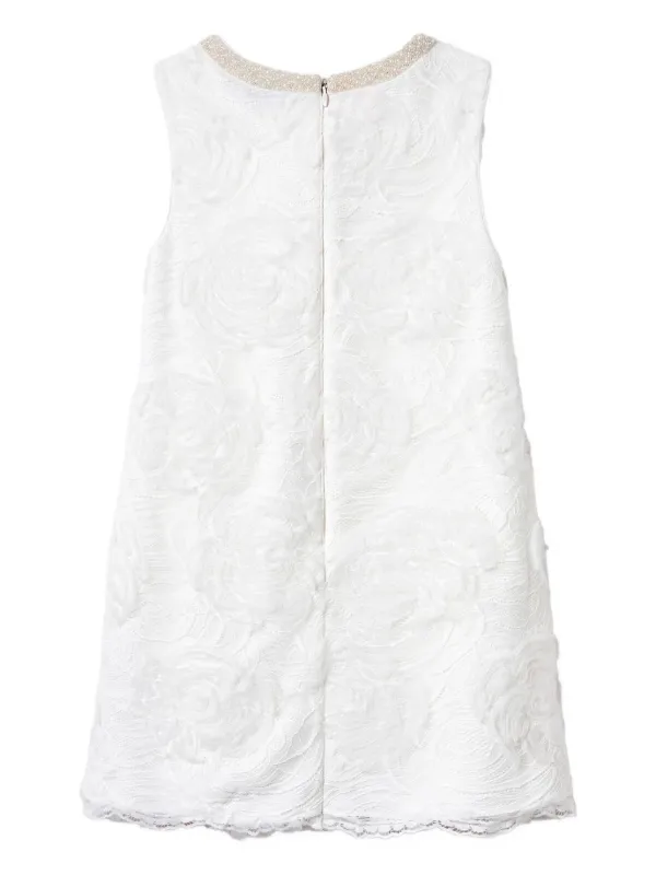 Self-Portrait Kids floral-embroidered Sleeveless Dress | White