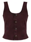 rag & bone denim button-front top - Red