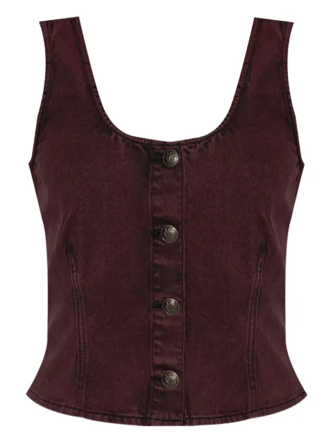 rag & bone denim button-front top