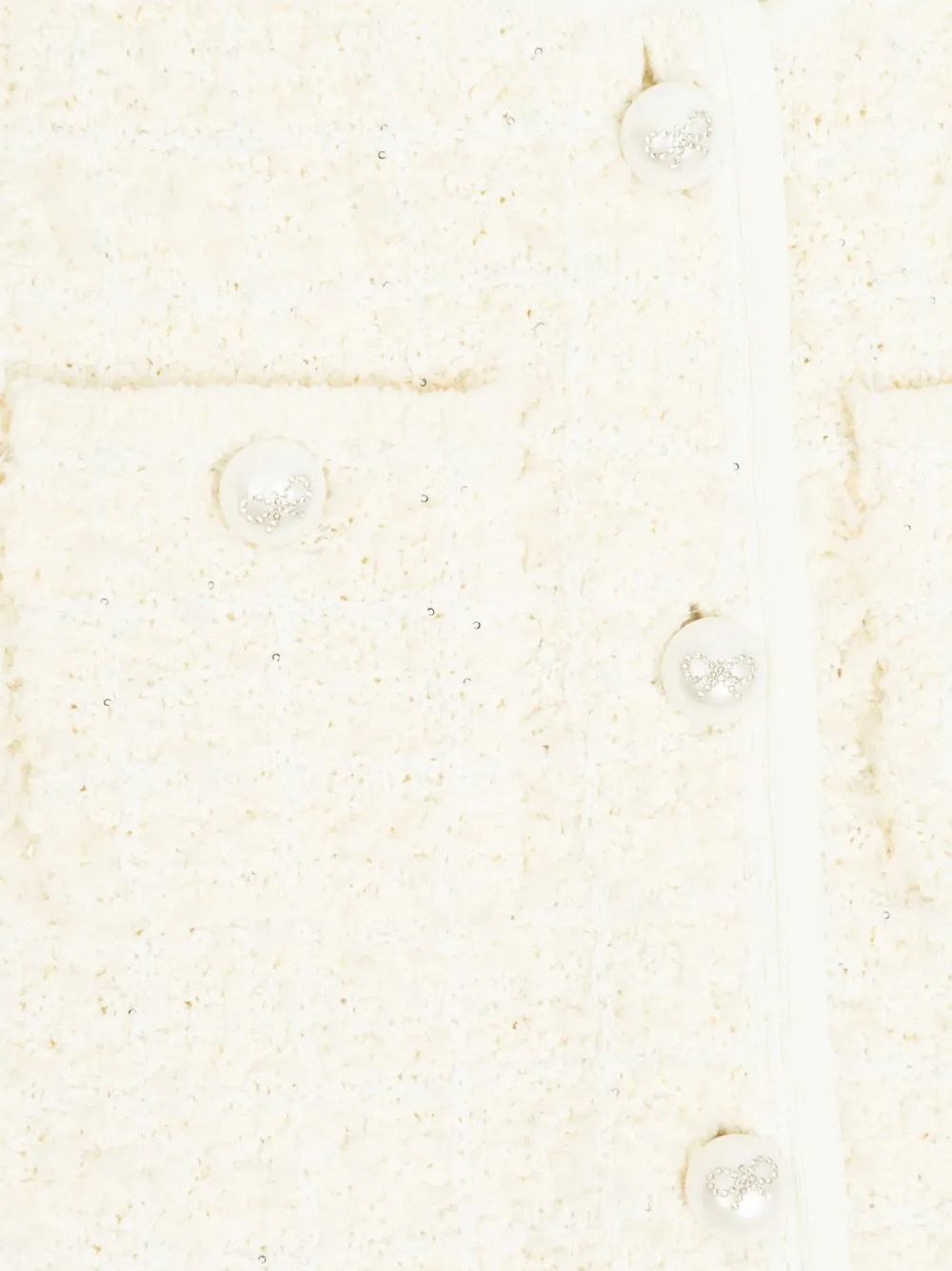 Self-Portrait Kids Vest met strikdetail en textuur Beige