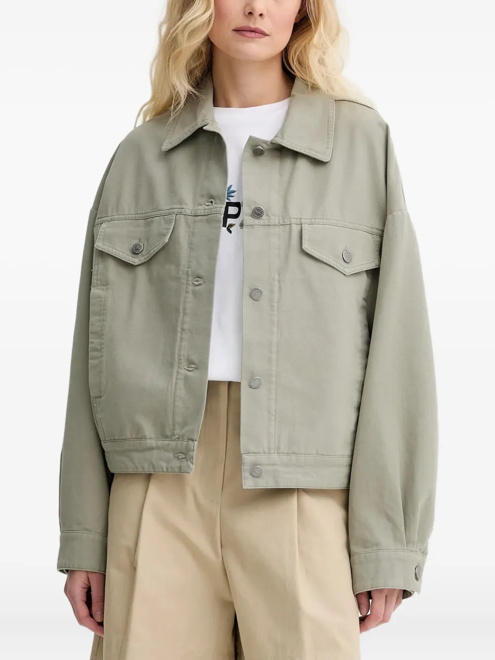 A.P.C. Cally jack met knoopsluiting Groen