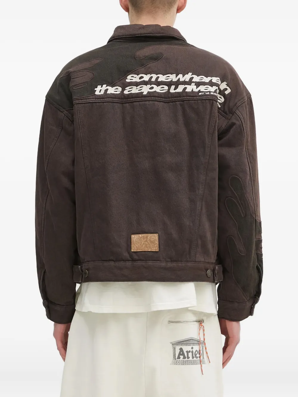 AAPE BY *A BATHING APE Denim jack met applicatiedetail Bruin
