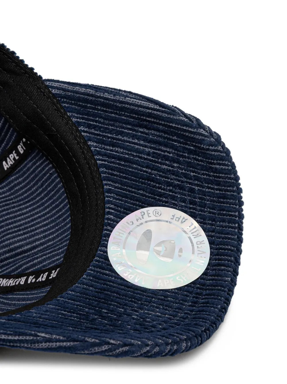 AAPE BY *A BATHING APE Ribfluwelen honkbalpet met A-logo Blauw