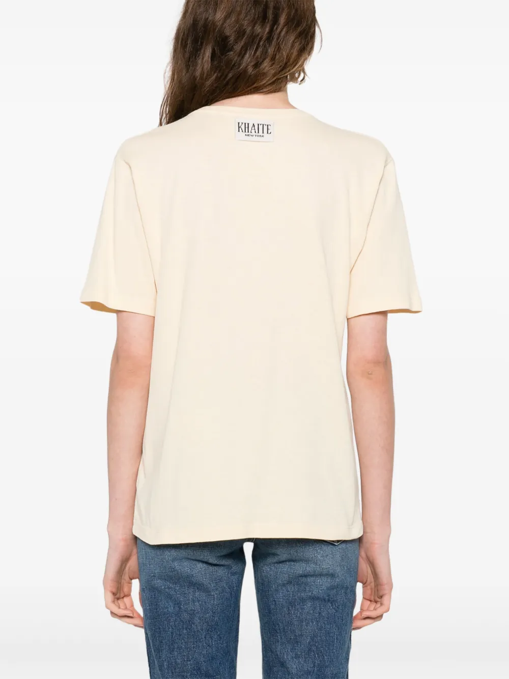KHAITE Katoenen T-shirt Geel