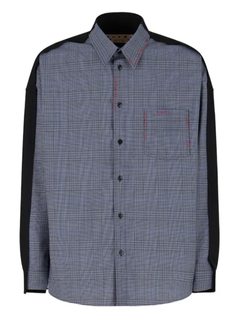 Marni camisa manga larga con cuadros estampados