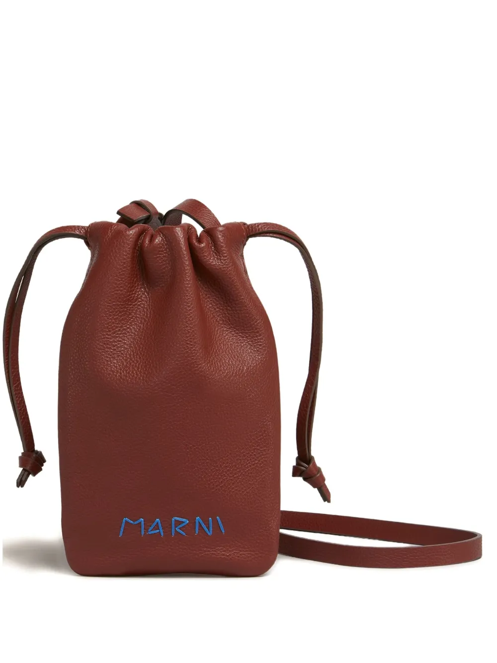 Marni drawstring leather wallet - Rosso