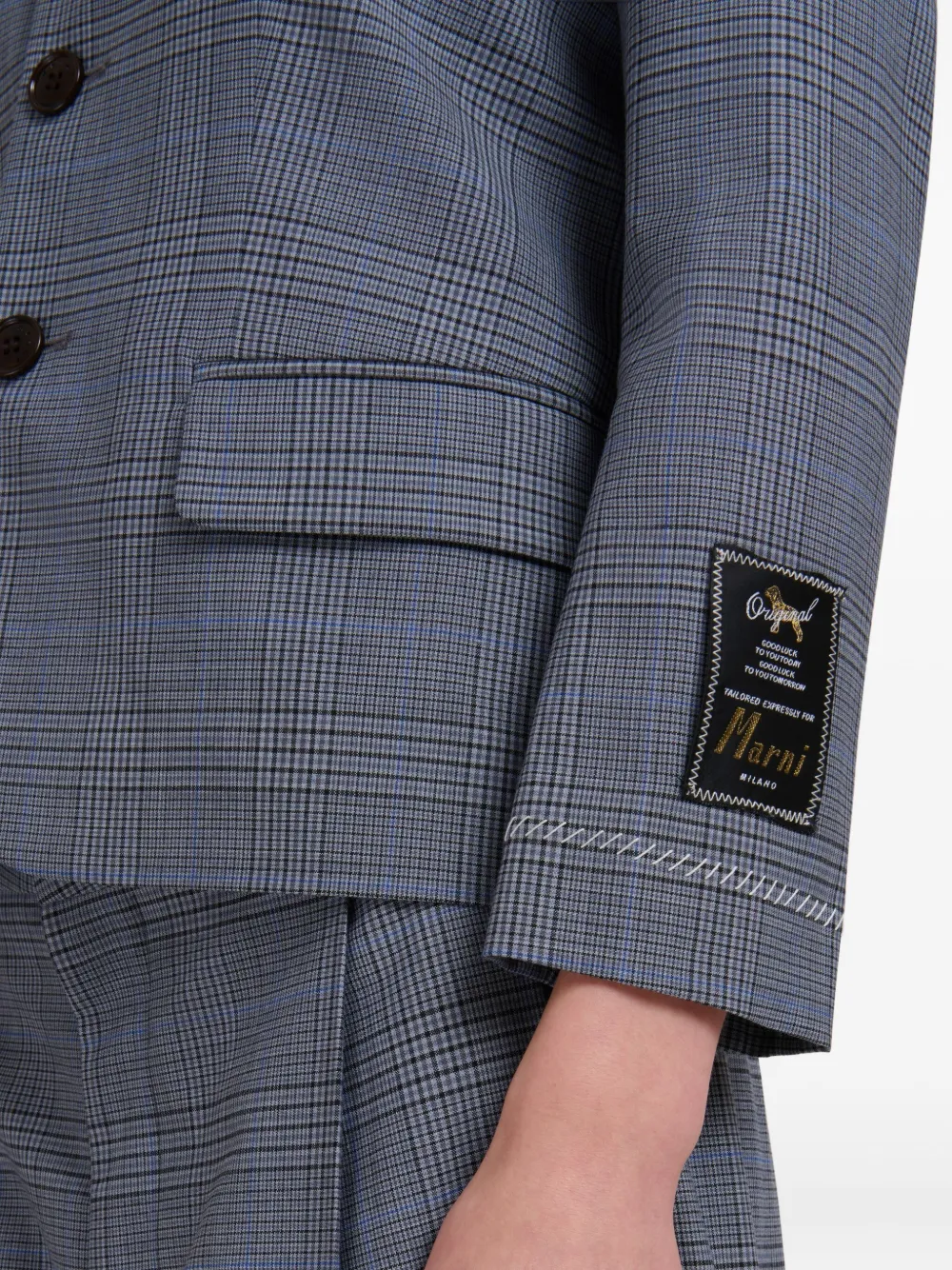 Marni Geruite blazer Blauw