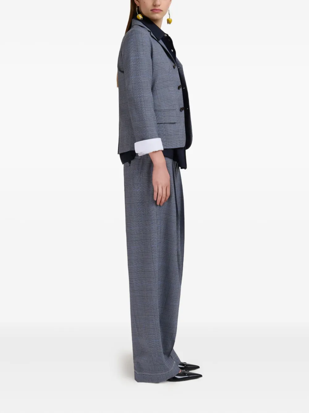 Marni Geruite blazer Blauw