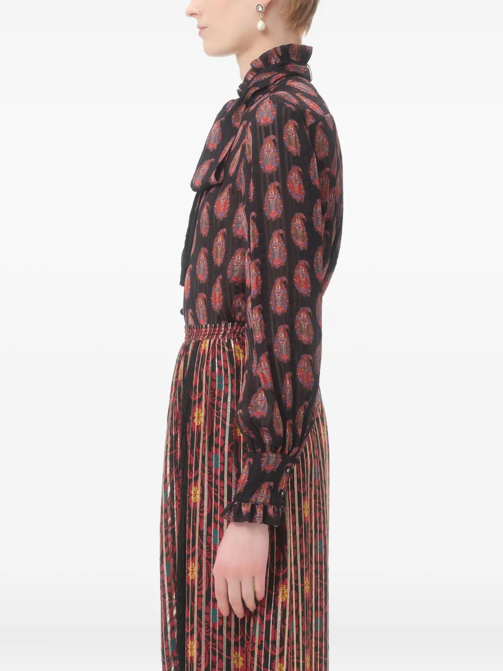 Valentino Garavani Blouse met vlinderstrik en print Zwart