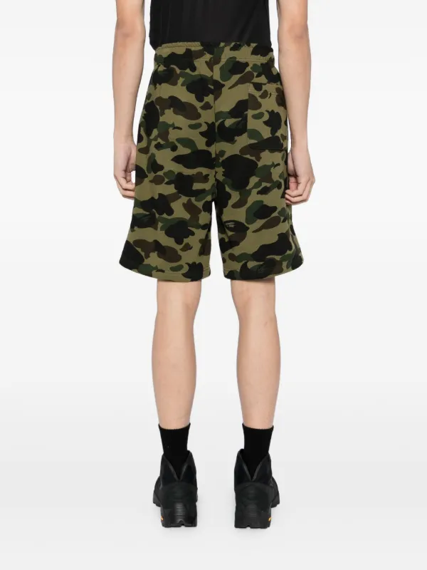 A BATHING APE® 1st Camo Shark Track Shorts | Green | FARFETCH NZ