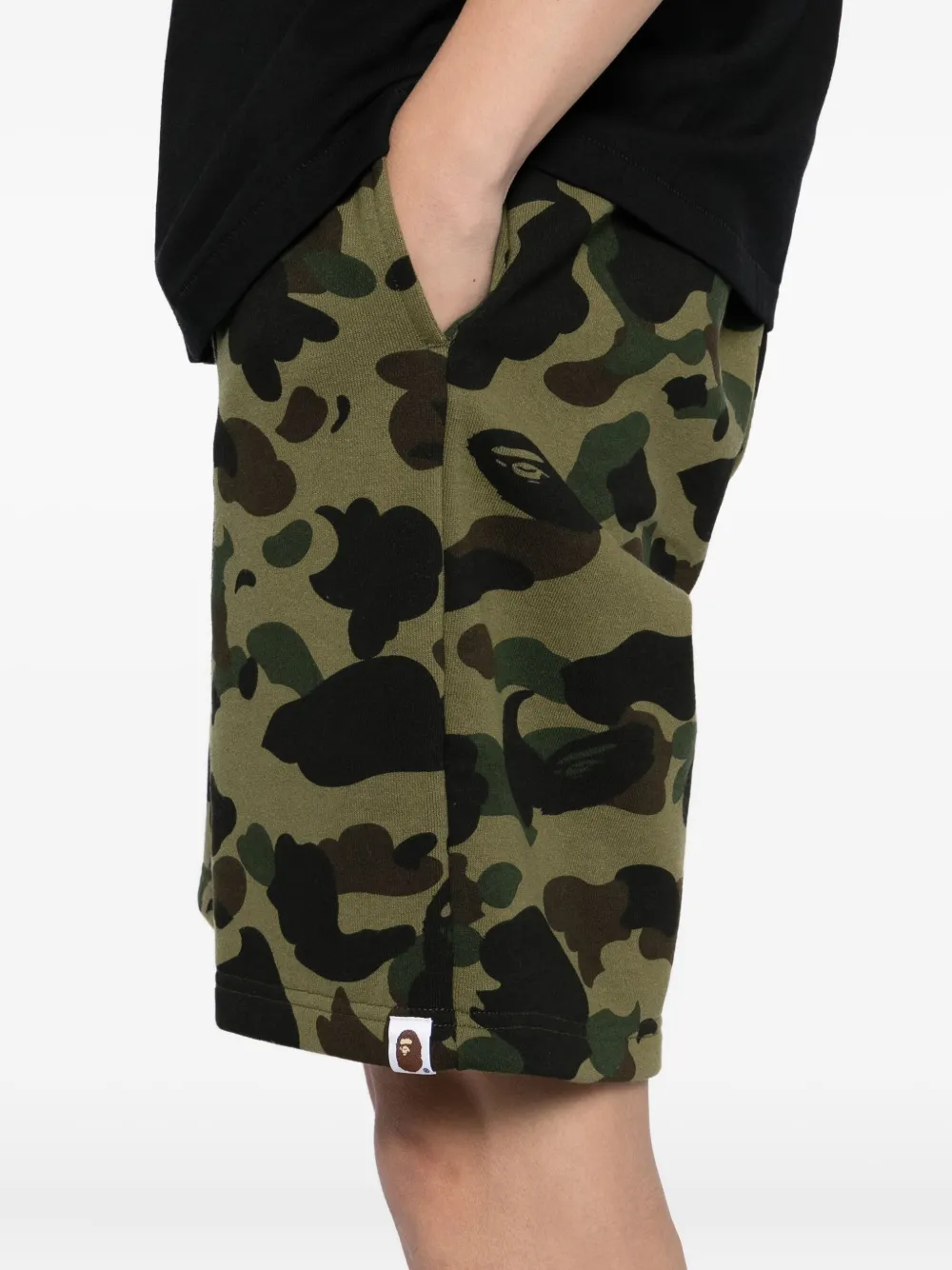 A BATHING APE 1st Camo Shark trainingsshorts Groen