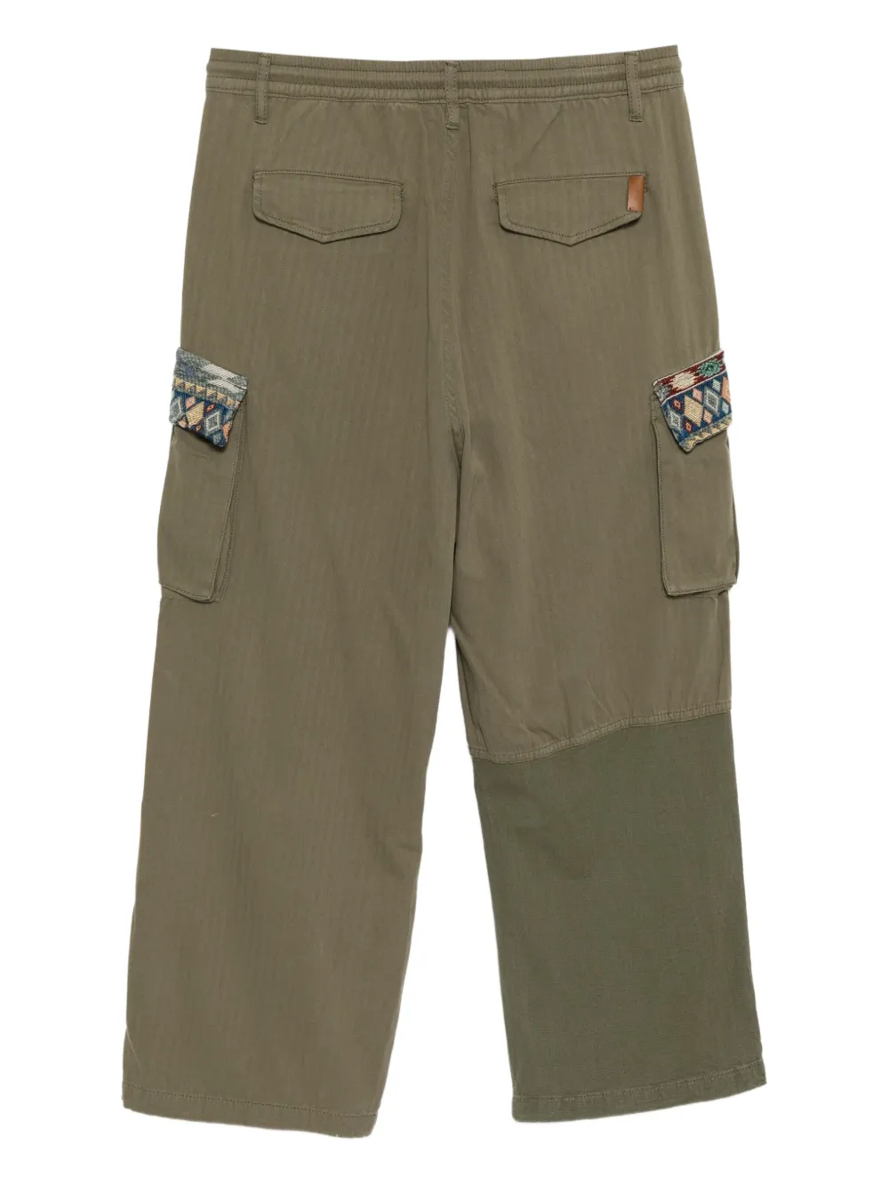Musium Div. Cargo broek met patchwork - Groen